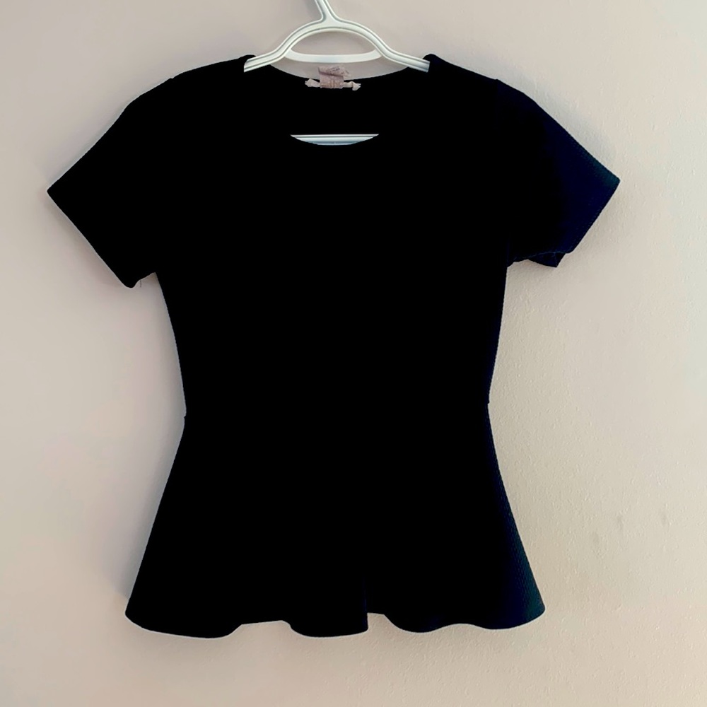 Caution to the wind black peplum top